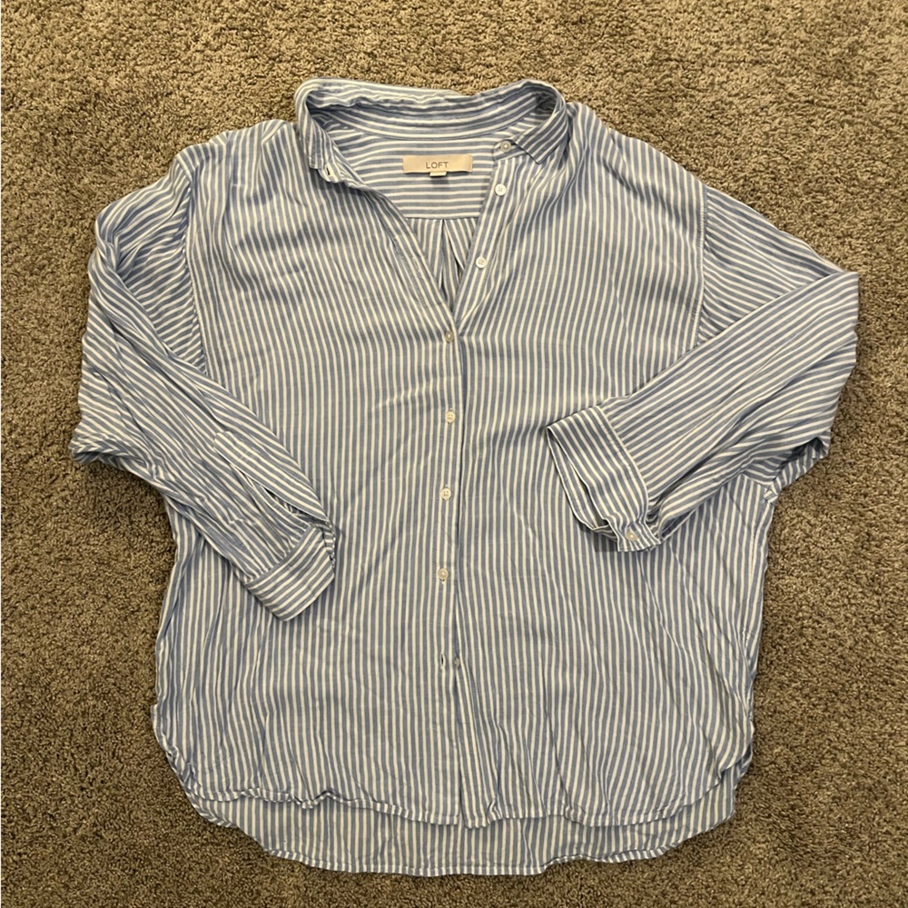 Blue striped button down